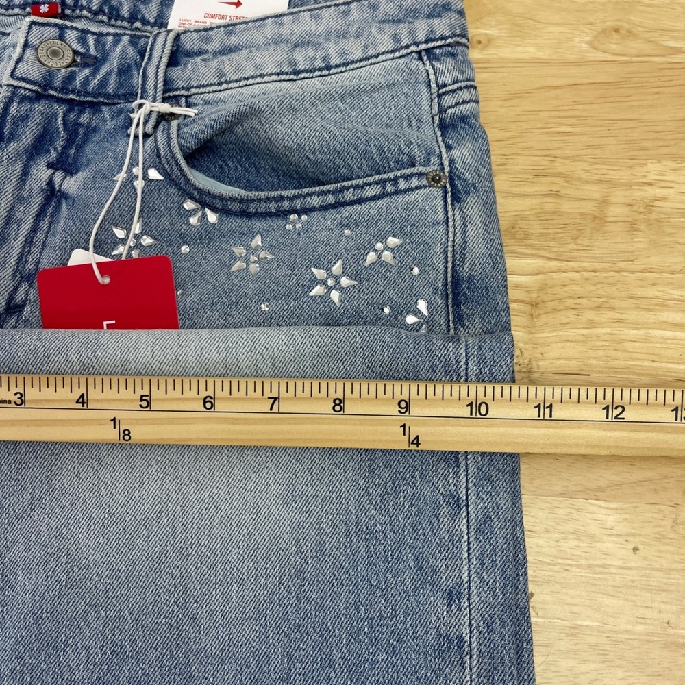 NEW Lucky Brand The Baggy Wide Leg Crystal Studded High-Rise Womens 8/29 R $129 - Picture 8 of 16